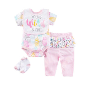 Little girls 4 piece set- “young, wild and free”