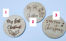 Load image into Gallery viewer, My first Christmas wooden plaques
