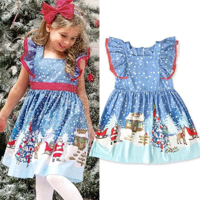 Girls blue christmas on sale dress