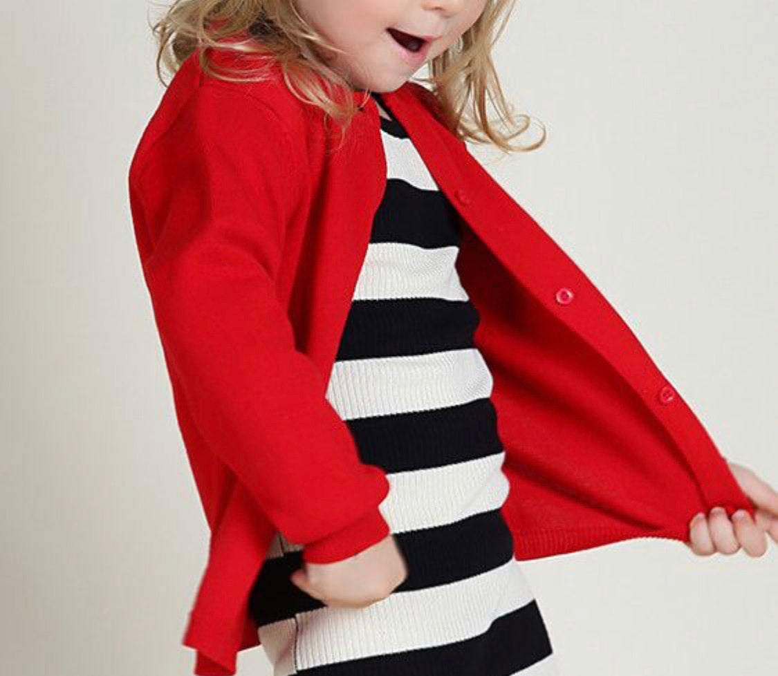 Kids red cardigan best sale