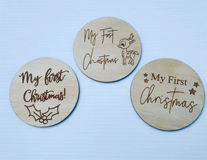 My first Christmas wooden plaques