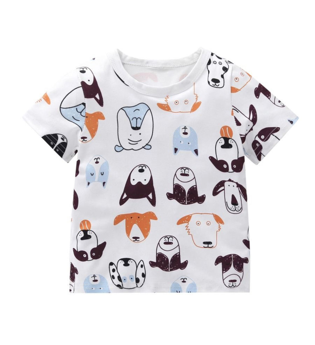 Dog pattern T-shirt